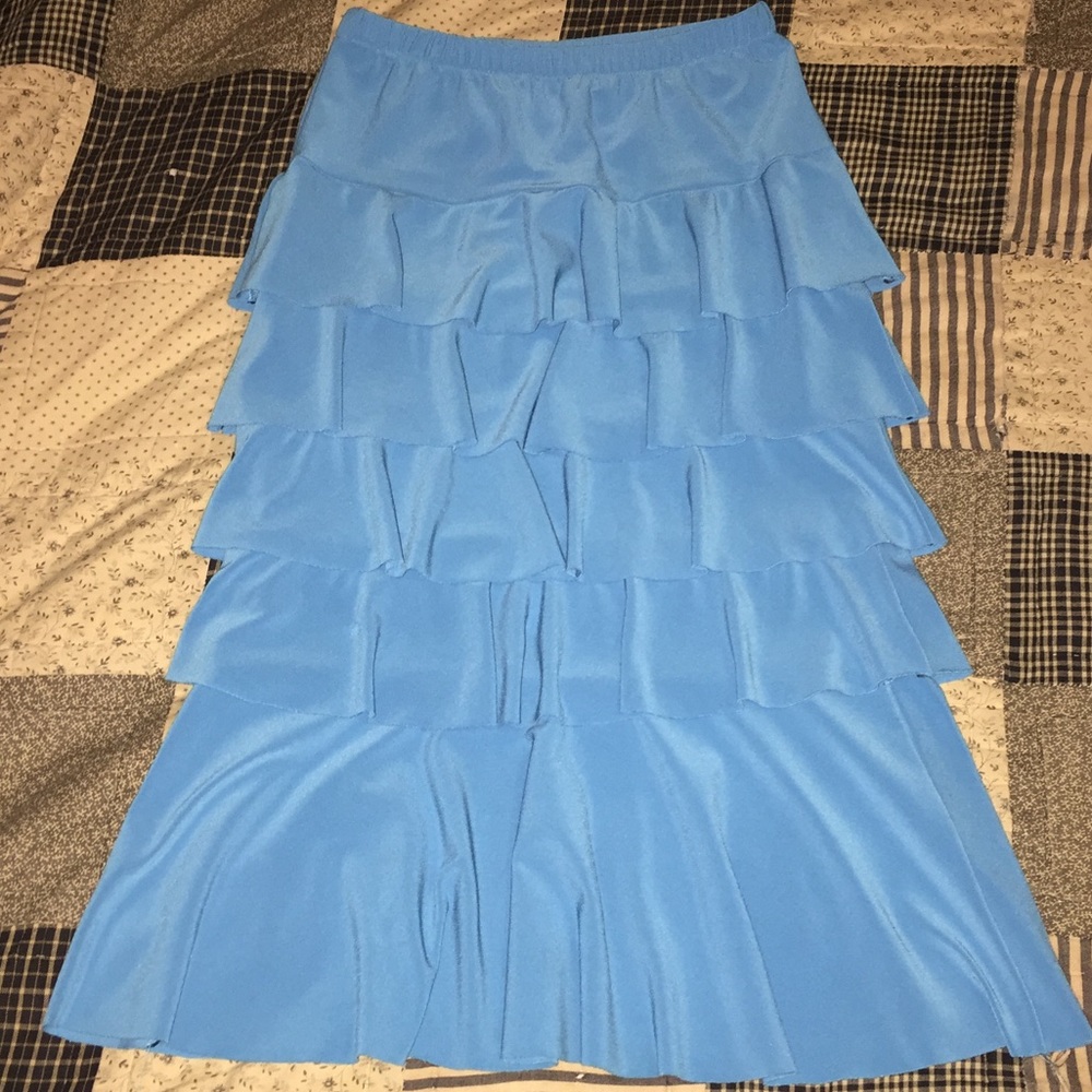 Girls Blue Ruffle Skirt Size 6